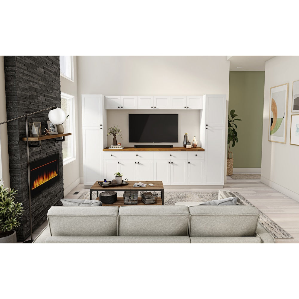 Edson 2.75-inch W x 96-inch H x 0.5-inch D Crown Moulding for Shaker Style Assembled Kitchen Cabinet in Solid White (SCRM96P)