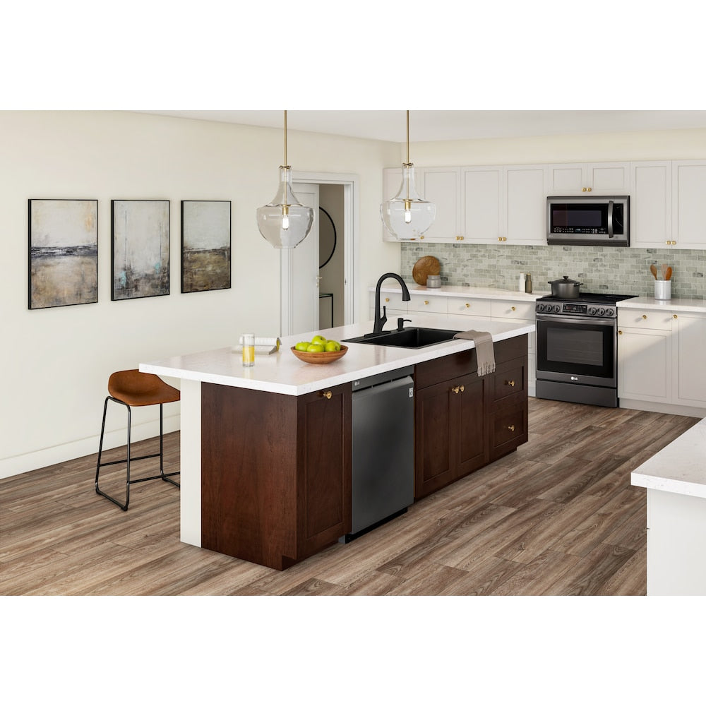 Edson 2.75-inch W x 96-inch H x 0.5-inch D Crown Moulding for Shaker Style Assembled Kitchen Cabinet in Dusk Cocoa Brown (SCRM96P)