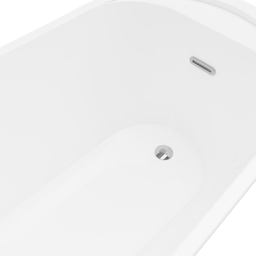 Julissa 5.6-ft. Acrylic Free-Standing Oval Bathtub with Reversible Drain in White