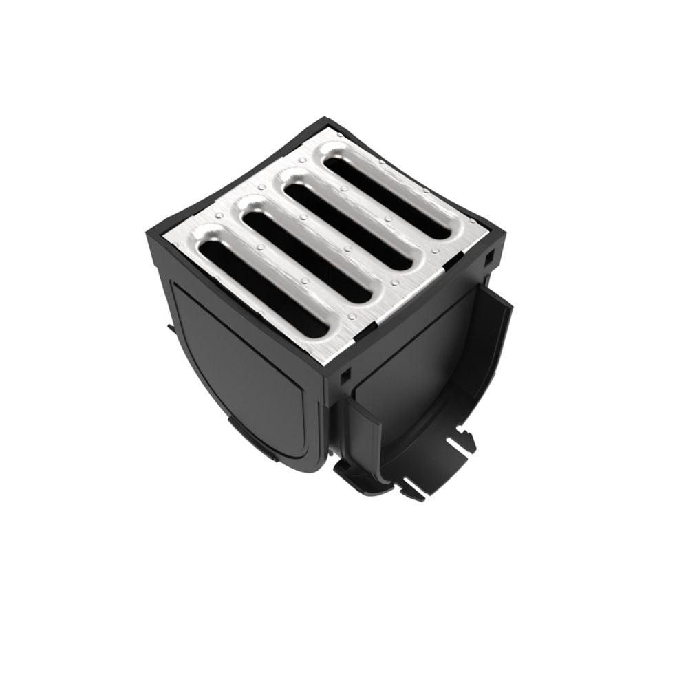 Connecteur à 4 voies série canal de drainage pluvial avec grille en acier inoxydable