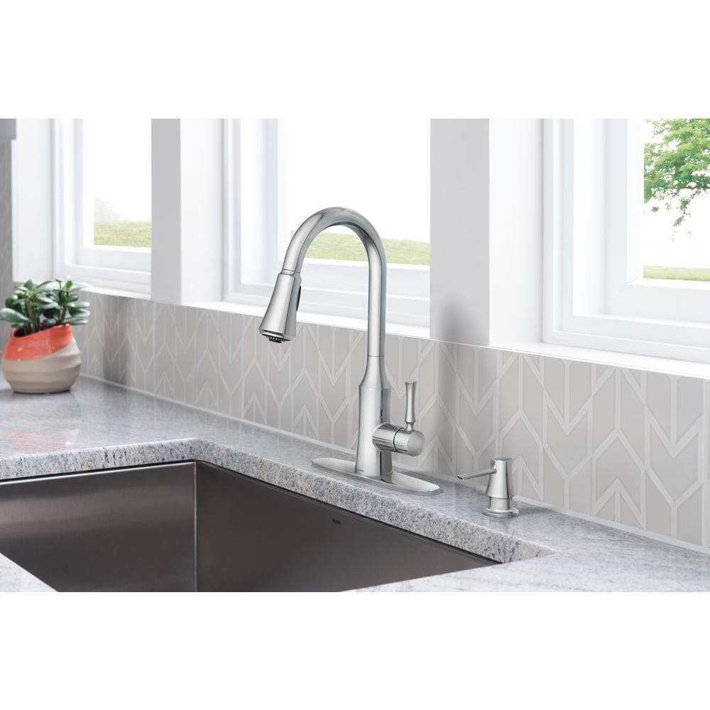 Venango Pull Down Kitchen Faucet/Tap with Soap Dispenser in Chrome