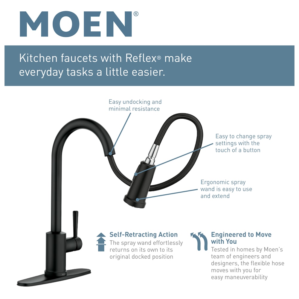 Robinet de cuisine rétractable Milton avec distributeur de savon en chrome
