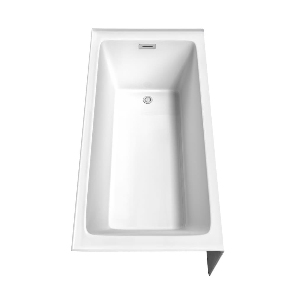 Grayley 60 inch Alcove Bathtub in White with Right-Hand Drain and Overflow Trim in Polished Chrome