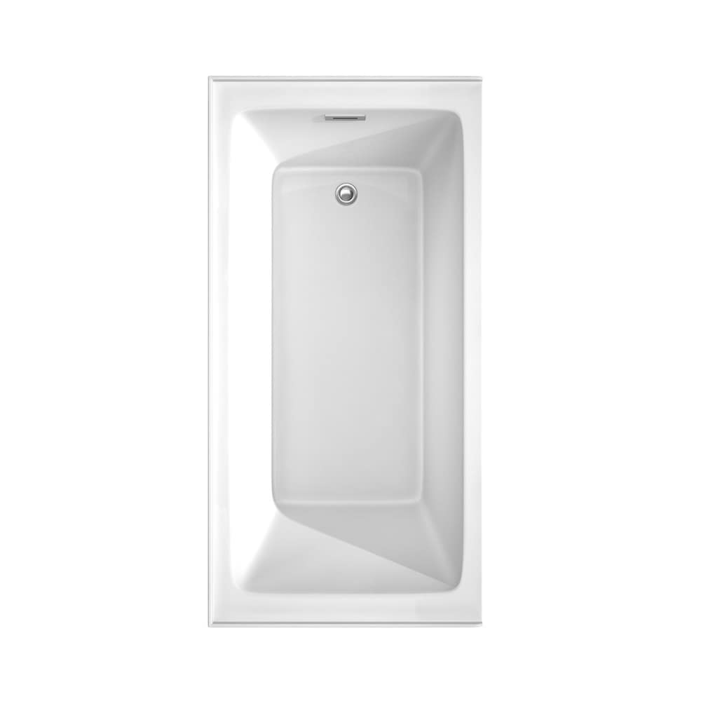 Grayley 60 inch Alcove Bathtub in White with Right-Hand Drain and Overflow Trim in Polished Chrome