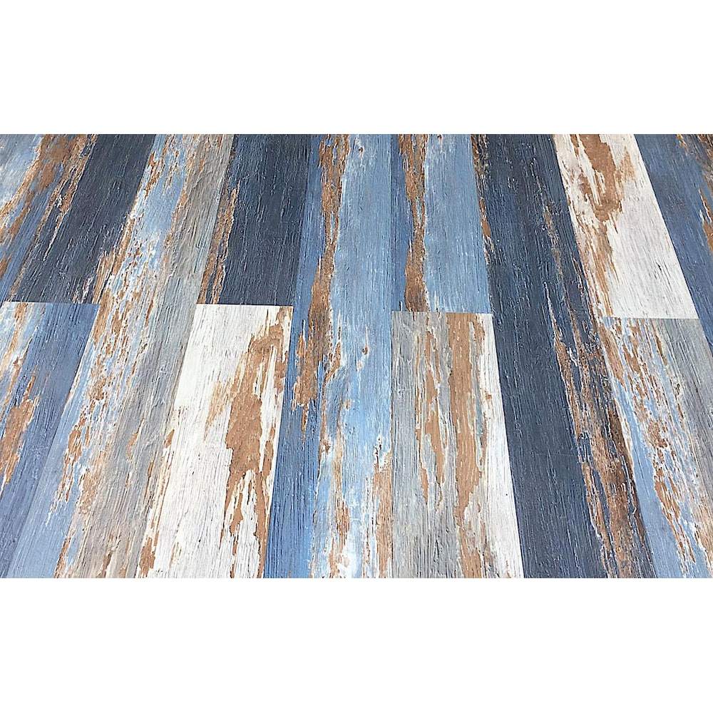 COLORS Floor-Wall Old Blue Sea Aged 6-inch x 36-inch Painted Style Luxury Vinyl Plank (30 sq. ft./ case)