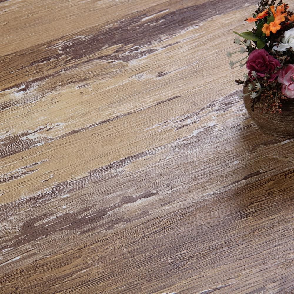 COLORS Floor-Wall Old Brown Wood Aged 6-inch x 36-inch Painted Style Luxury Vinyl Plank (30 sq. ft./ case)