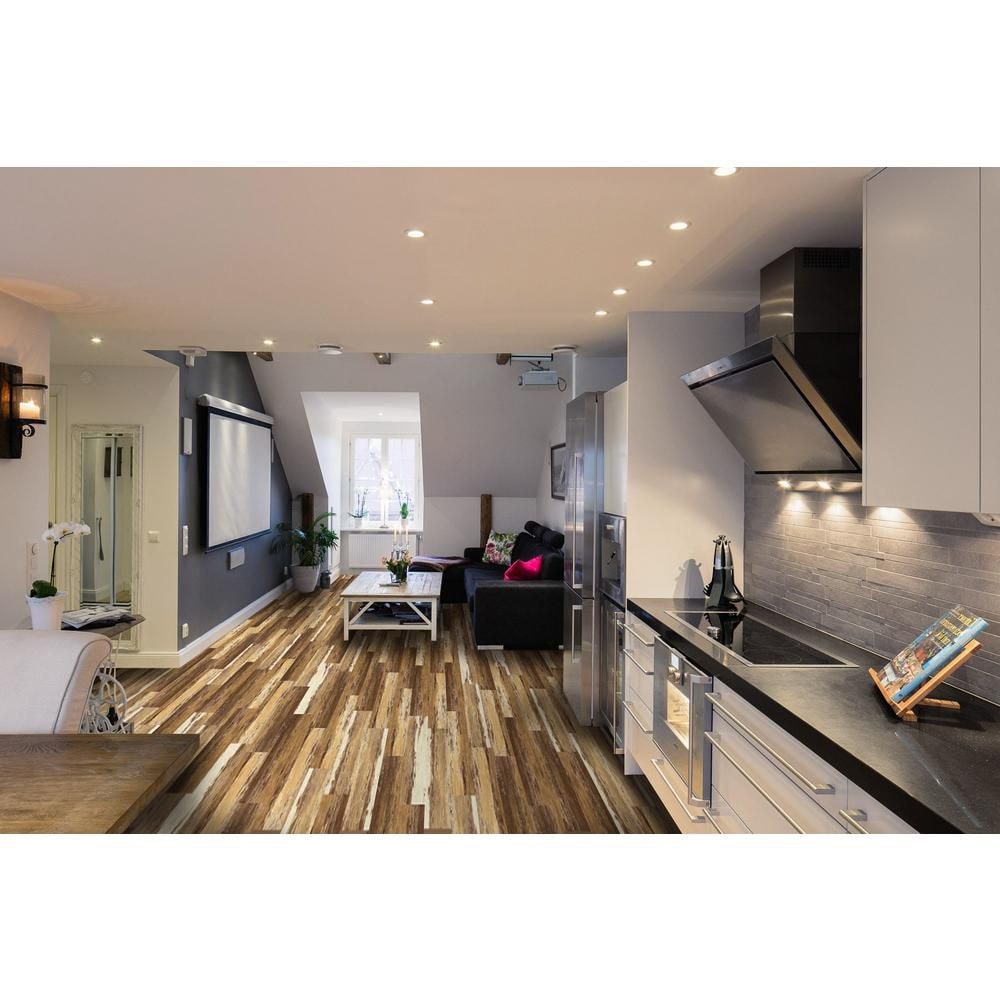 COLORS Floor-Wall Old Brown Wood Aged 6-inch x 36-inch Painted Style Luxury Vinyl Plank (30 sq. ft./ case)