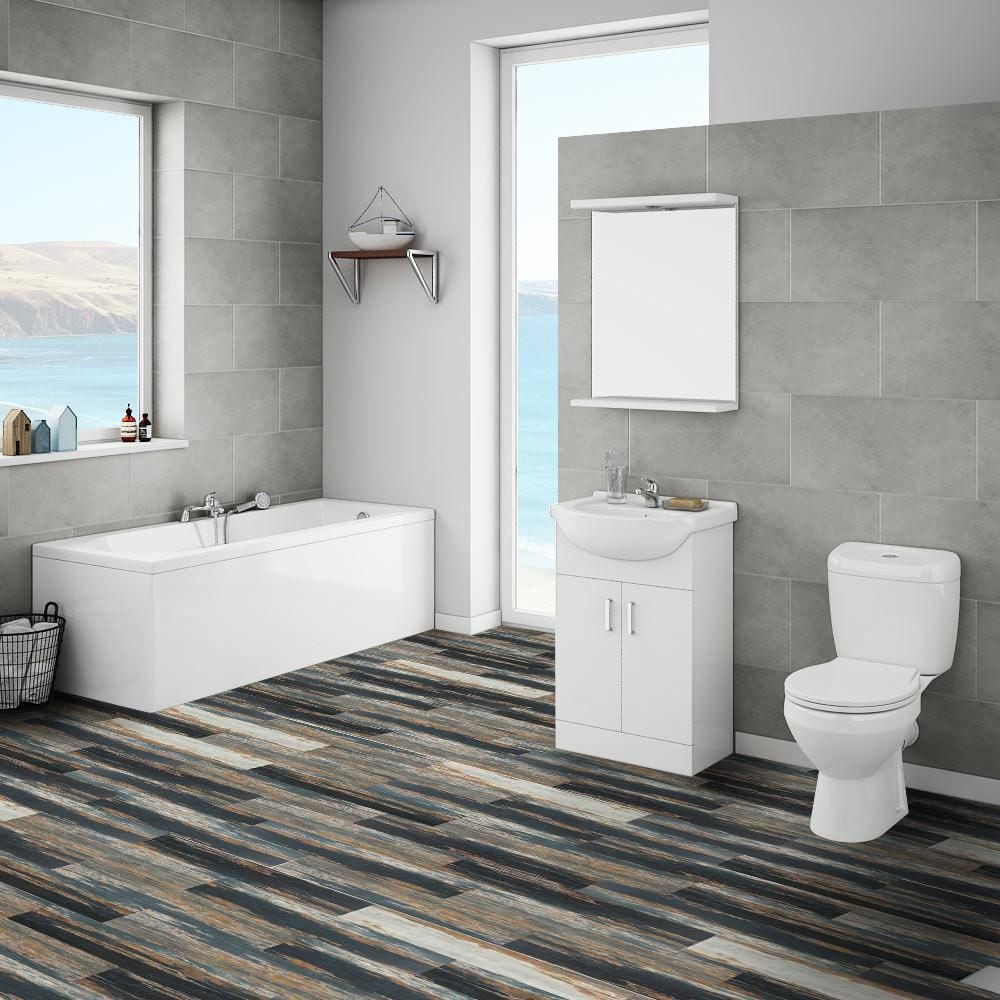 COLORS Floor-Wall Old Navy Ocean Aged 6-inch x 36-inch Painted Style Lux Vinyl Plank (30 sq. ft./ case)