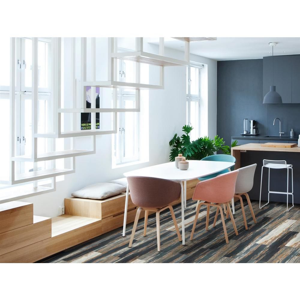 COLORS Floor-Wall Old Navy Ocean Aged 6-inch x 36-inch Painted Style Lux Vinyl Plank (30 sq. ft./ case)