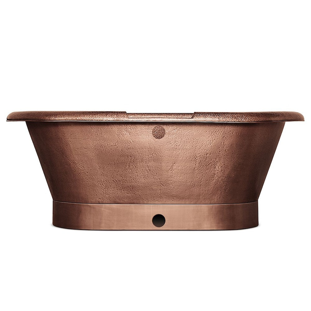 Thales 60 in. Copper Freestanding Bathtub with Overflow in Antique Copper