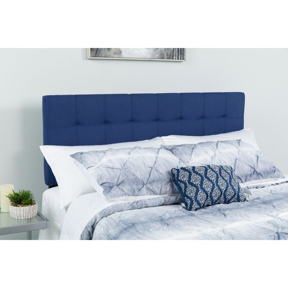 Tête de lit double - Tissu bleu marine