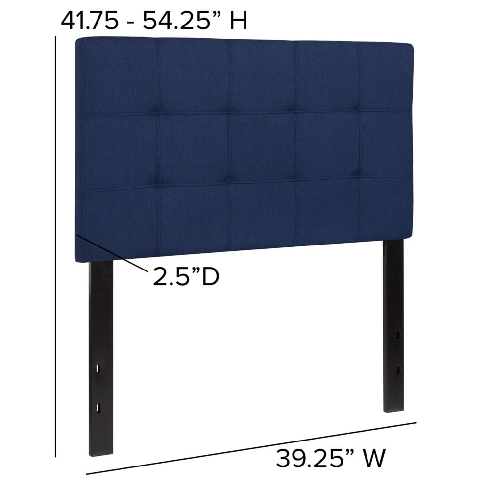 Tête de lit double - Tissu bleu marine