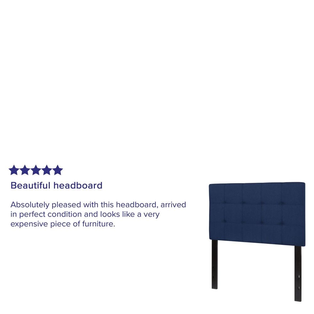 Tête de lit double - Tissu bleu marine