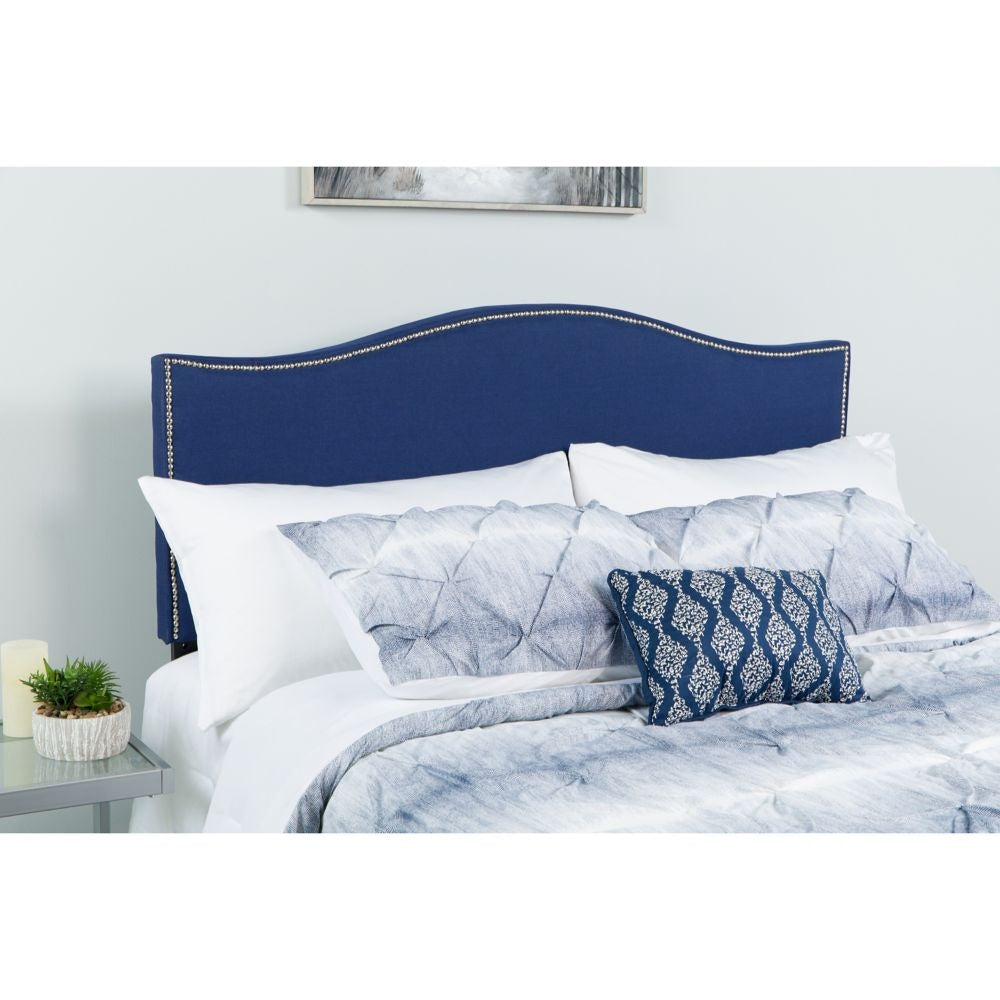 Tête de lit double - Tissu bleu marine