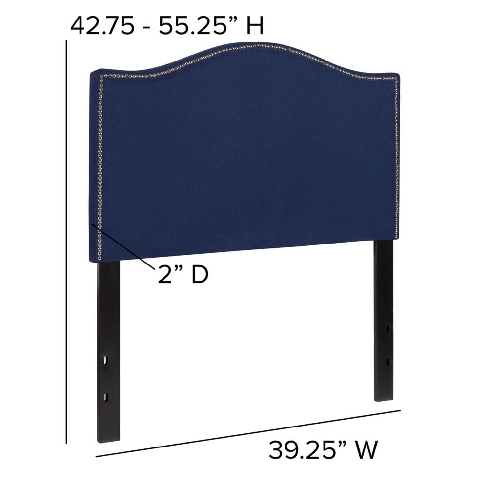 Tête de lit double - Tissu bleu marine