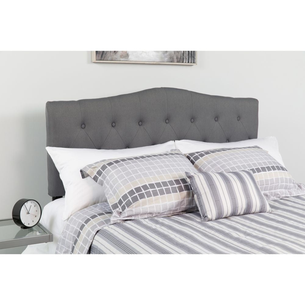 Tête de lit double - Tissu gris