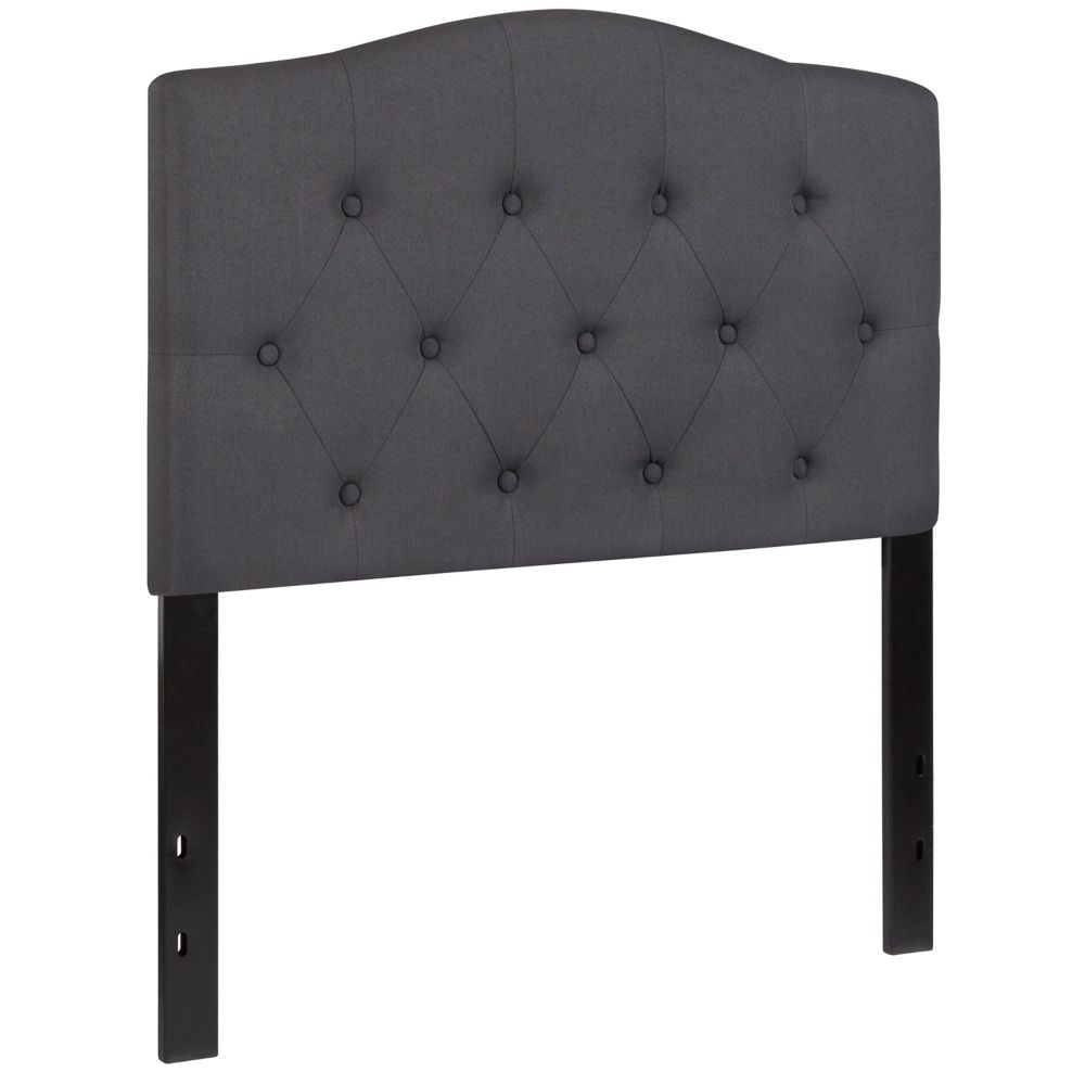 Tête de lit double - Tissu gris