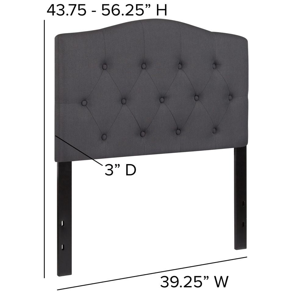 Tête de lit double - Tissu gris