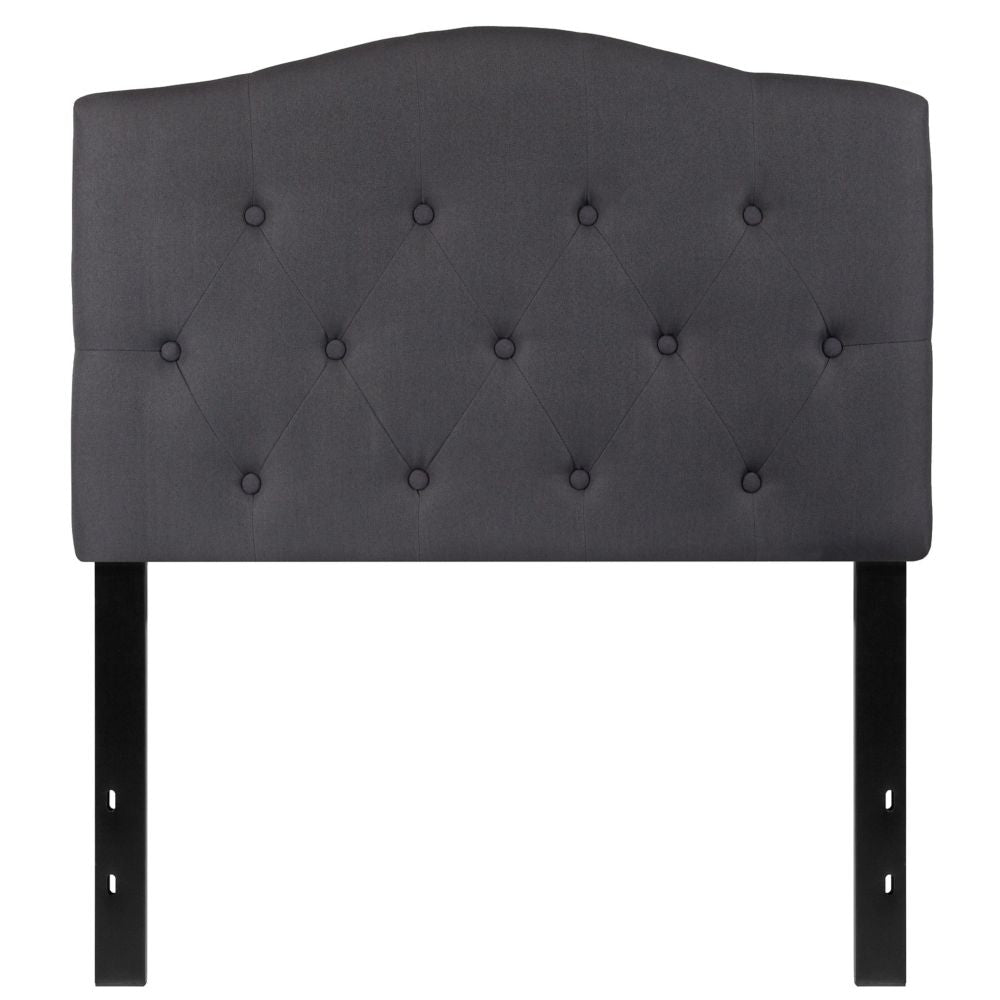 Tête de lit double - Tissu gris