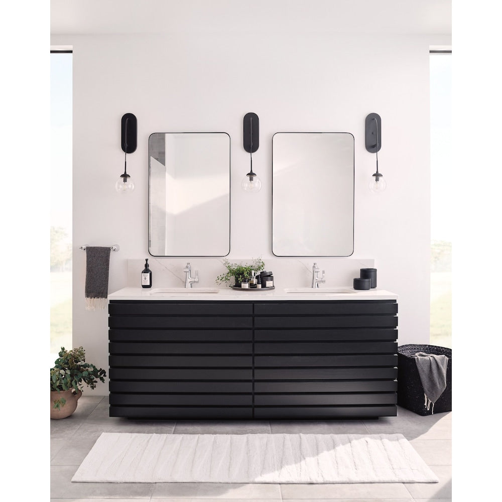 Robinet de lavabo de salle de bain monotrou à poignée unique Flara en chrome (vidange et valve incluses)