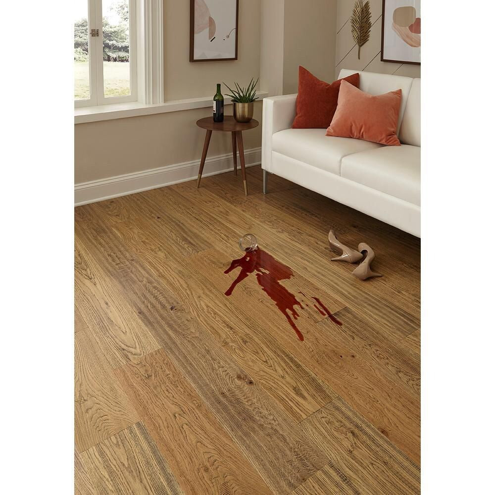 Aged Bourbon 0.31-inch x 7.48-inch x Varying Length Wide Waterproof Hardwood Flooring (17.47 sq. ft. / case)