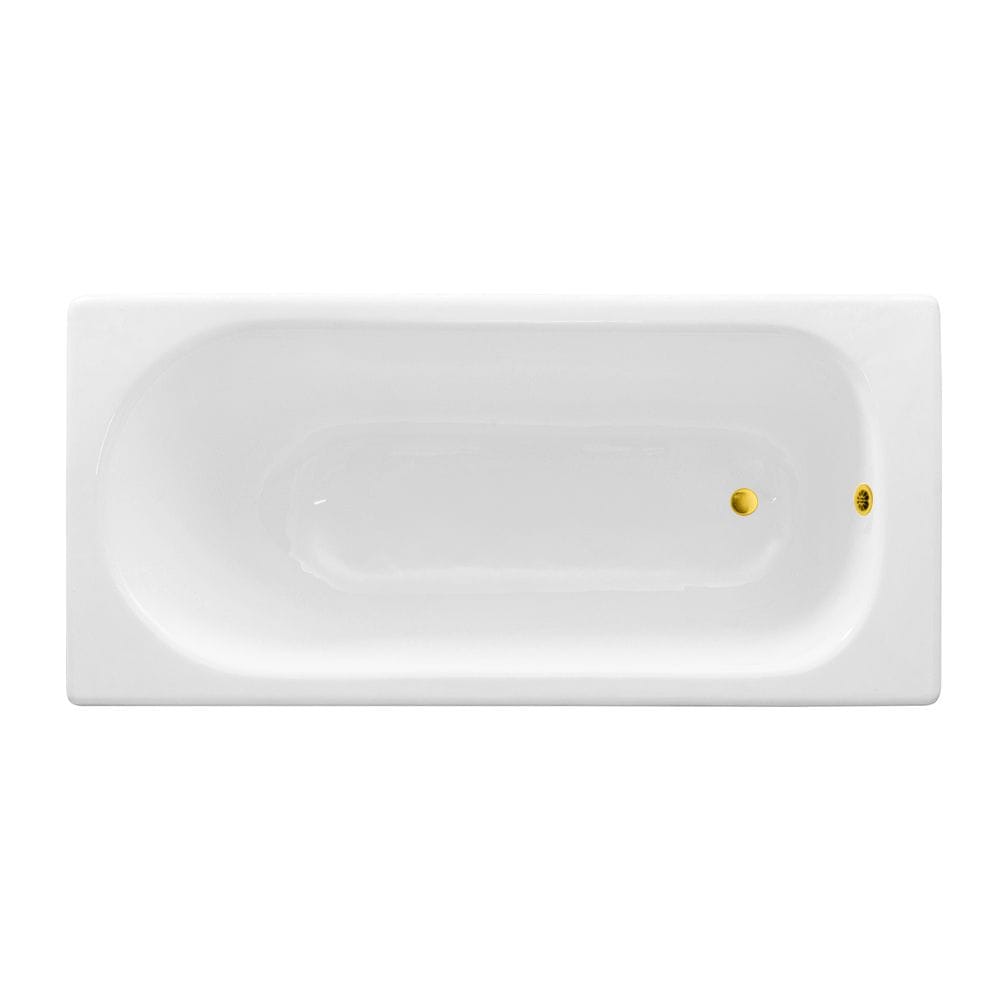 63 inch Streamline Cast Iron R5561GLD Drop In Bathtub With External Drain