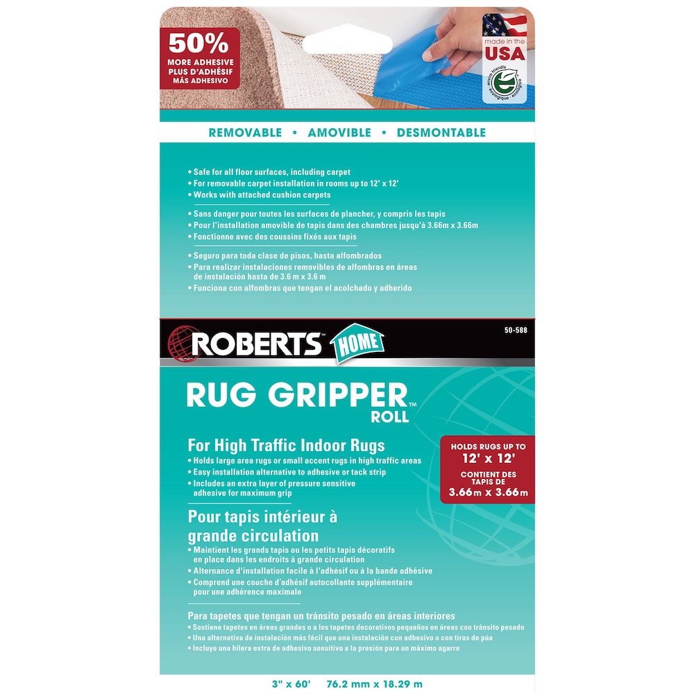 Rug Gripper Indoor 3-inch x 60 ft. Mat and Rug Tape for Removable Installations