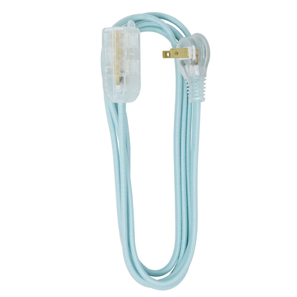 8 ft. 16/2  13 Amps Indoor Extension Cord with Lighted End in Blue