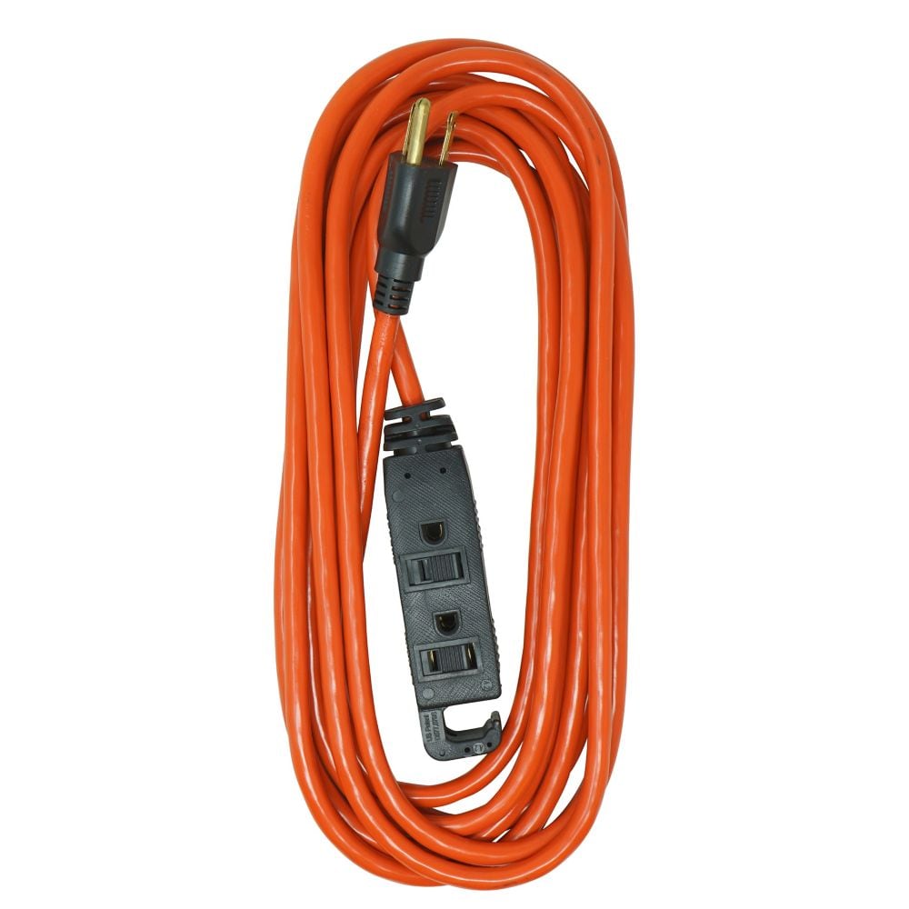 Rallonge extérieure de 15 pi 16/3 SJTW 13 A en orange