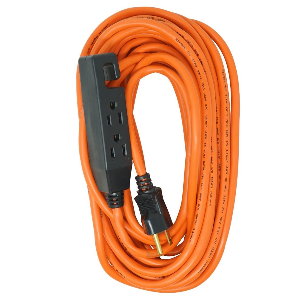 Rallonge extérieure 16/3 SJTW 13 A de 30 pi en orange