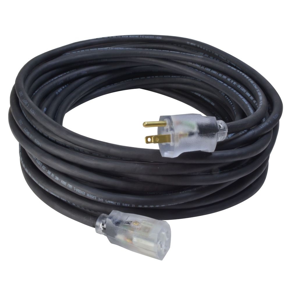 100 ft. 12/3 SJOOW 15 Amps Outdoor Extension Cord with Lighted End
