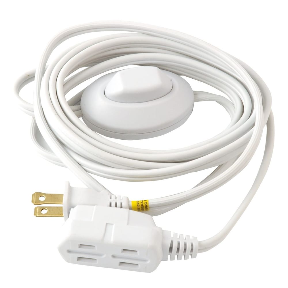 10 ft. 16/2  13 Amps Indoor Extension Cord with Foot Switch in White