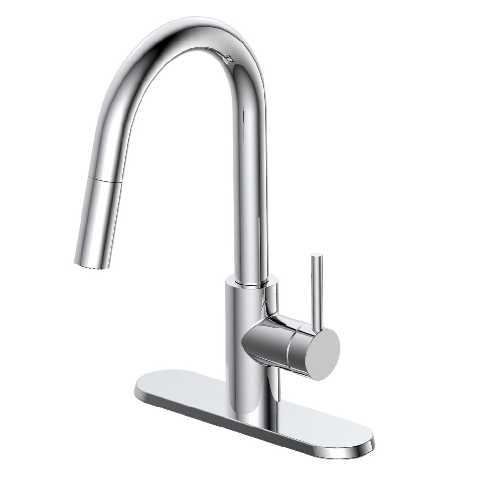 Robinet de cuisine à tirette à poignée unique Haisley en chrome