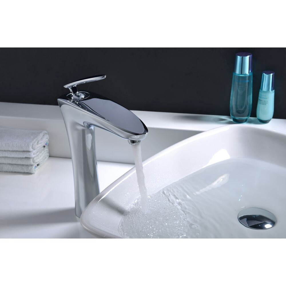 Robinet de lavabo à poignée unique de la série Crown en chrome poli