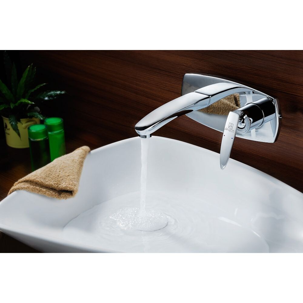 Voce Series Single-Handle Wall Mount Bathroom Faucet in Polished Chrome