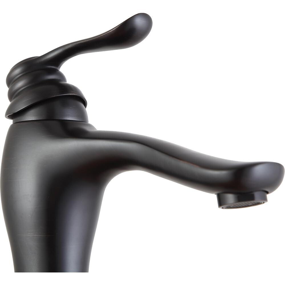 Robinet de salle de bain à poignée unique à trou unique Anfore en bronze huilé