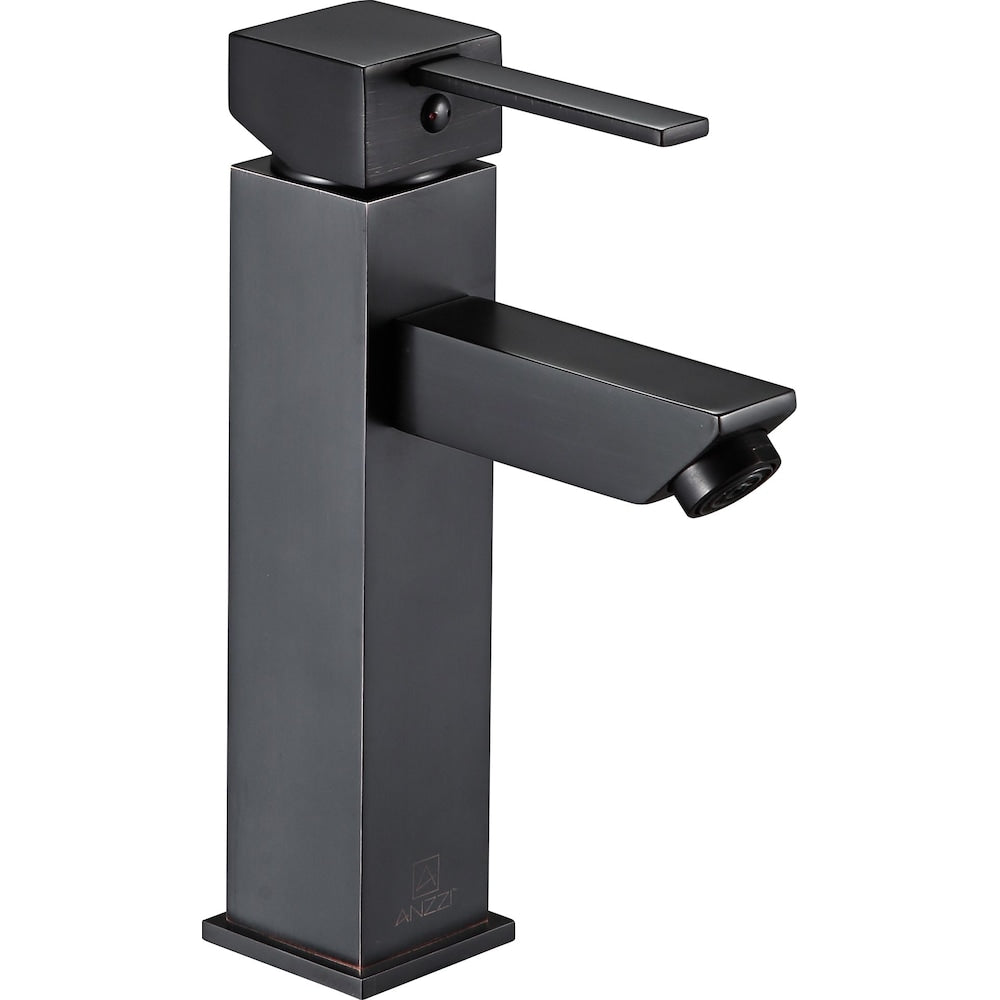 Robinet de salle de bain monotrou Pygmy à poignée unique en bronze huilé