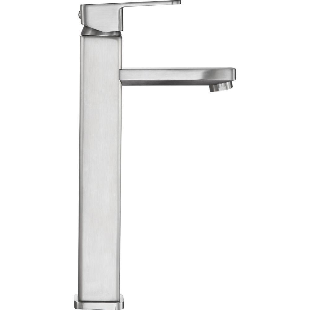 Robinet de salle de bain à poignée unique Nettuno en nickel brossé