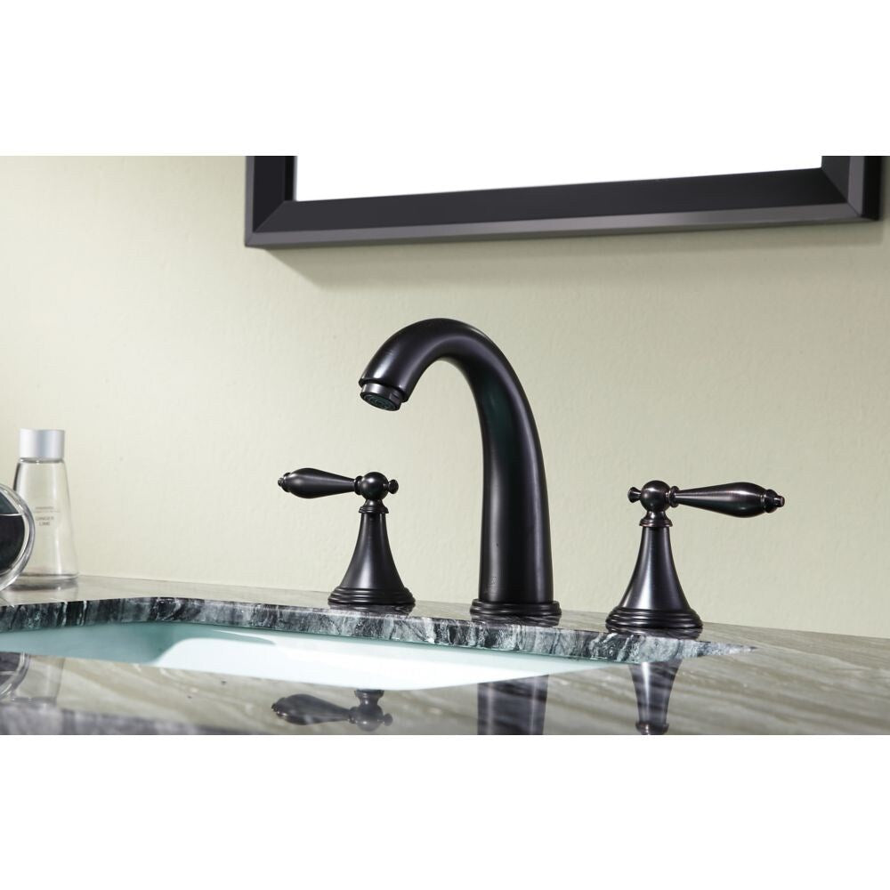 Robinet de salle de bain Queen de 8 pouces à 2 poignées en bronze huilé