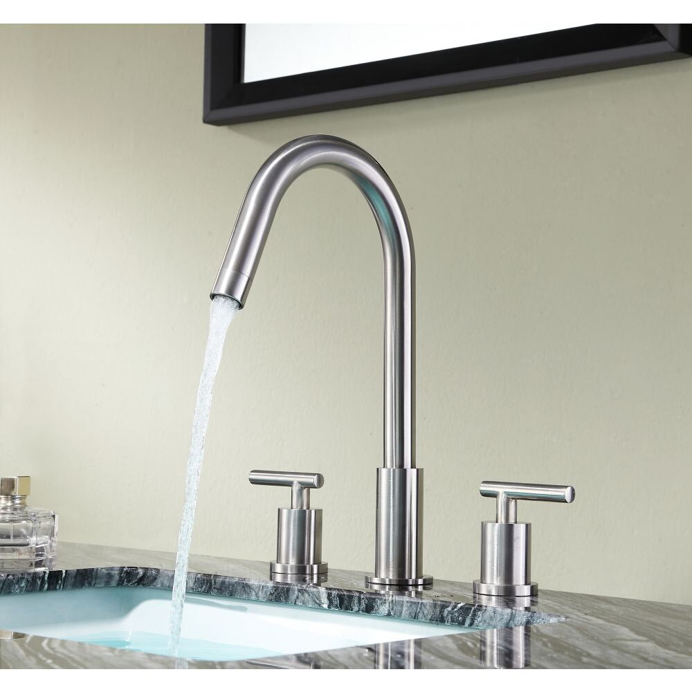 Spartan 8-inch Widespread 2-Handle Bathroom Faucet in Brushed Nickel