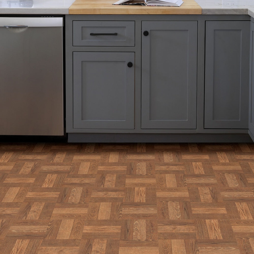 Parquet 12-in x 12-in Peel & Stick Floor Tiles (20 sq.ft/case)