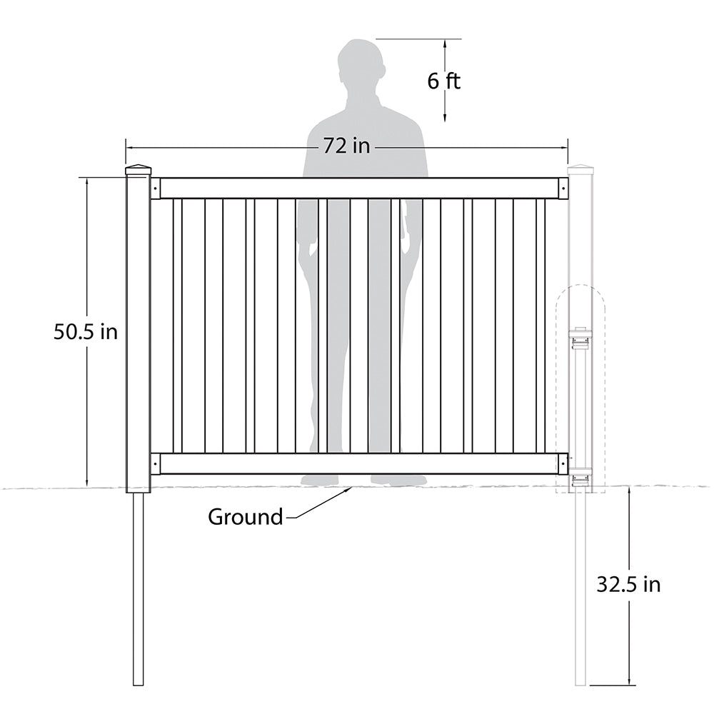 Sturbridge 4 ft. H x 6 ft. W No-Dig Vinyl Fence Panel Kit with Post