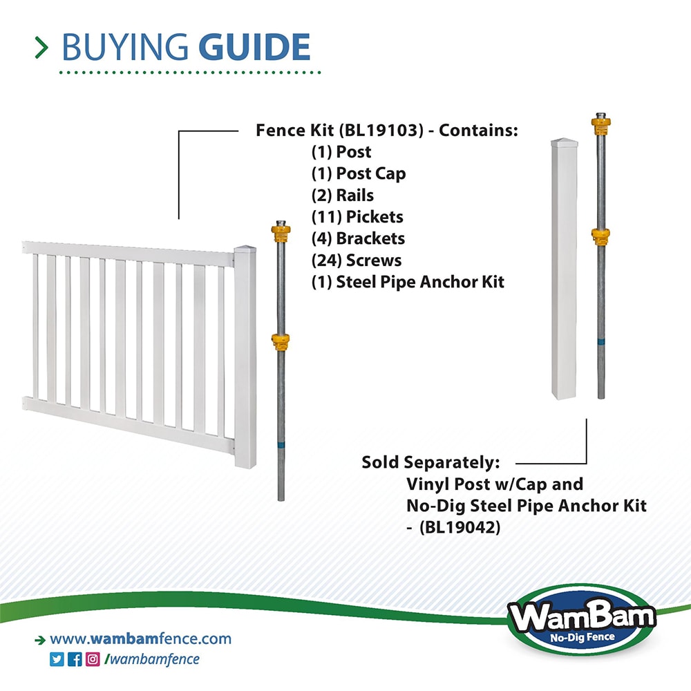 Sturbridge 4 ft. H x 6 ft. W No-Dig Vinyl Fence Panel Kit with Post