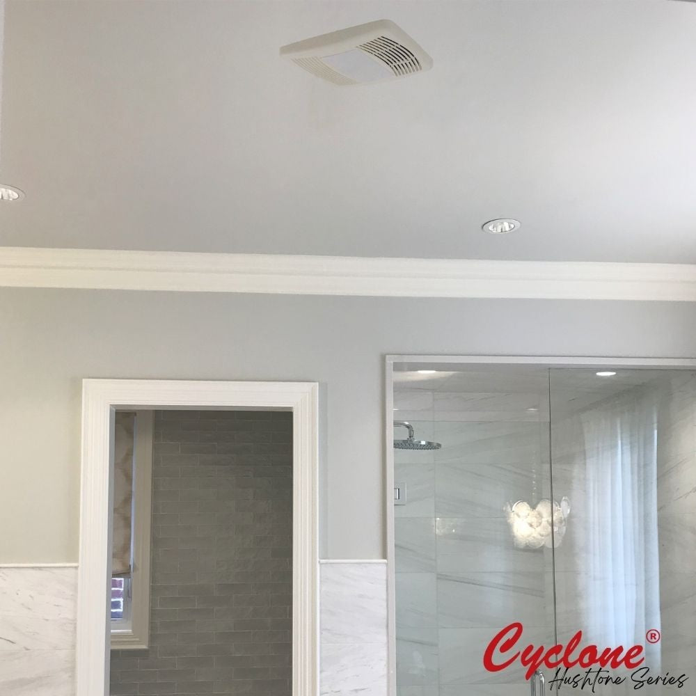 Ventilateur de plafond de salle de bain HushTone Signature 110 CFM, 0,9 Sones avec humidité et lumière LED, Energy Star*