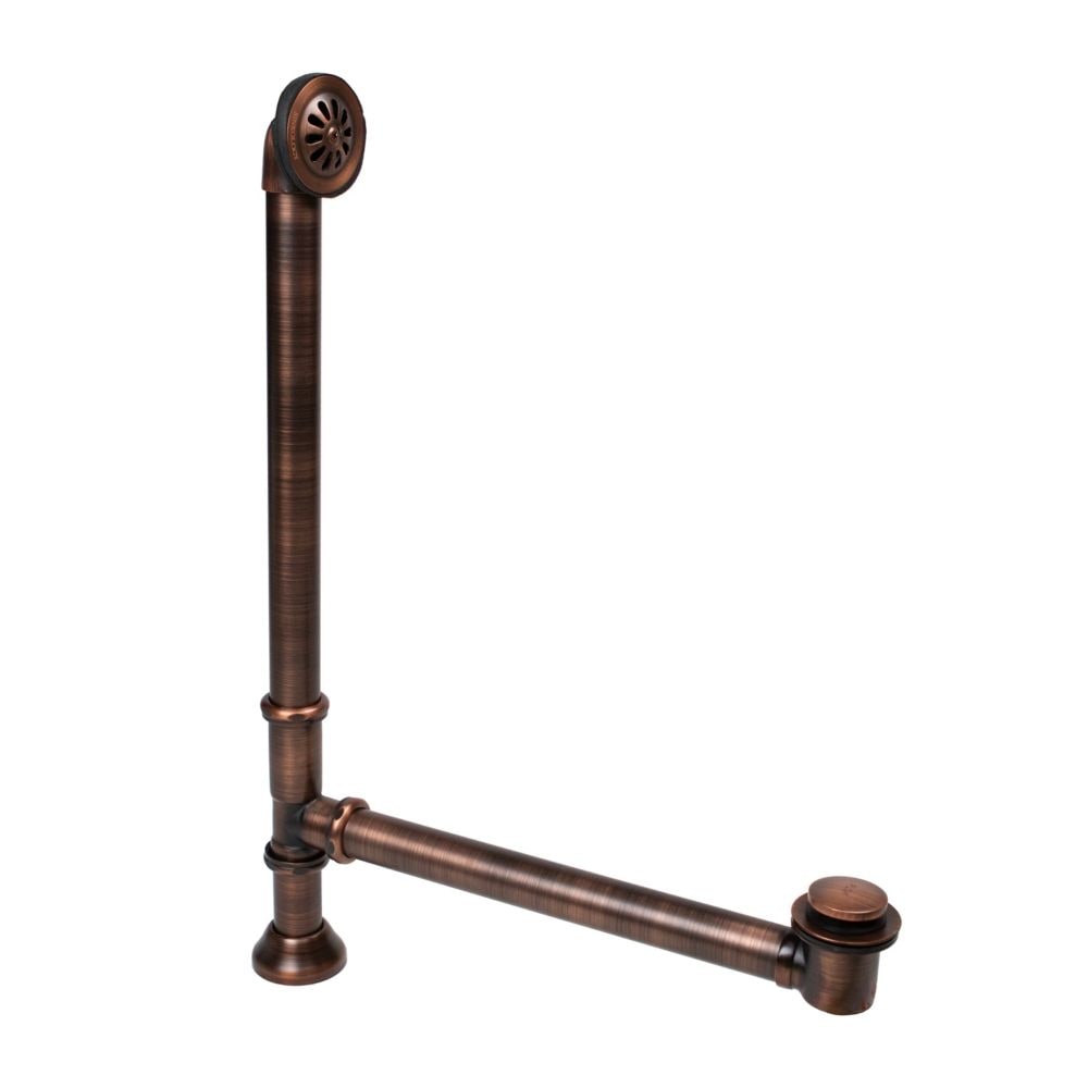 SinkSense 1.5 inch Brass Pop-Up Bathtub Drain and Overflow Kit in Antique Copper