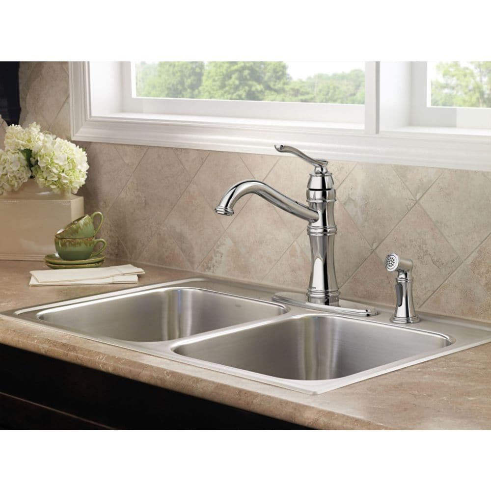 Belfield 1-Handle Standard Kitchen Faucet with Side Sprayer in Chrome