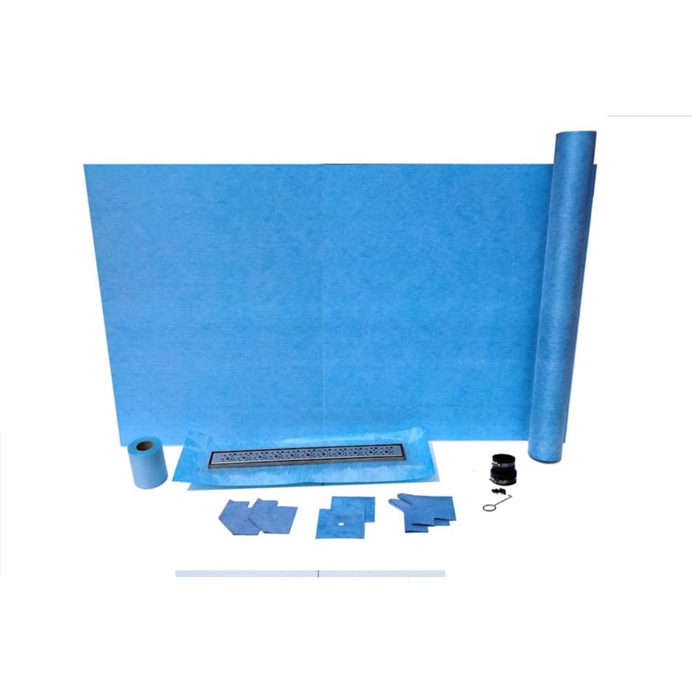 36x60-inch Rectangular Shower Kit with 24-inch Linear Center drain in Nickel