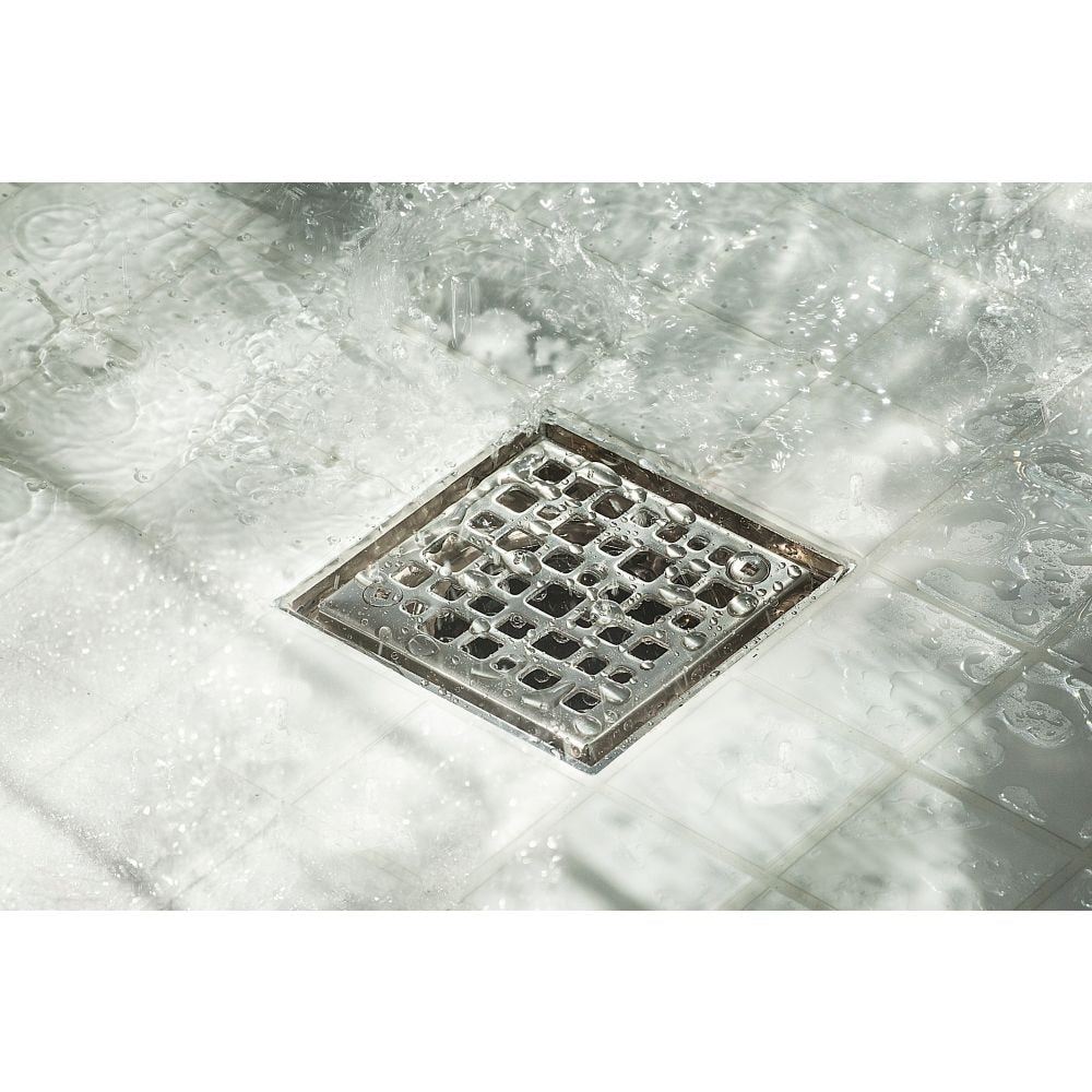 60x60-inch Square Shower Kit with ABS Center drain in Bright Clear