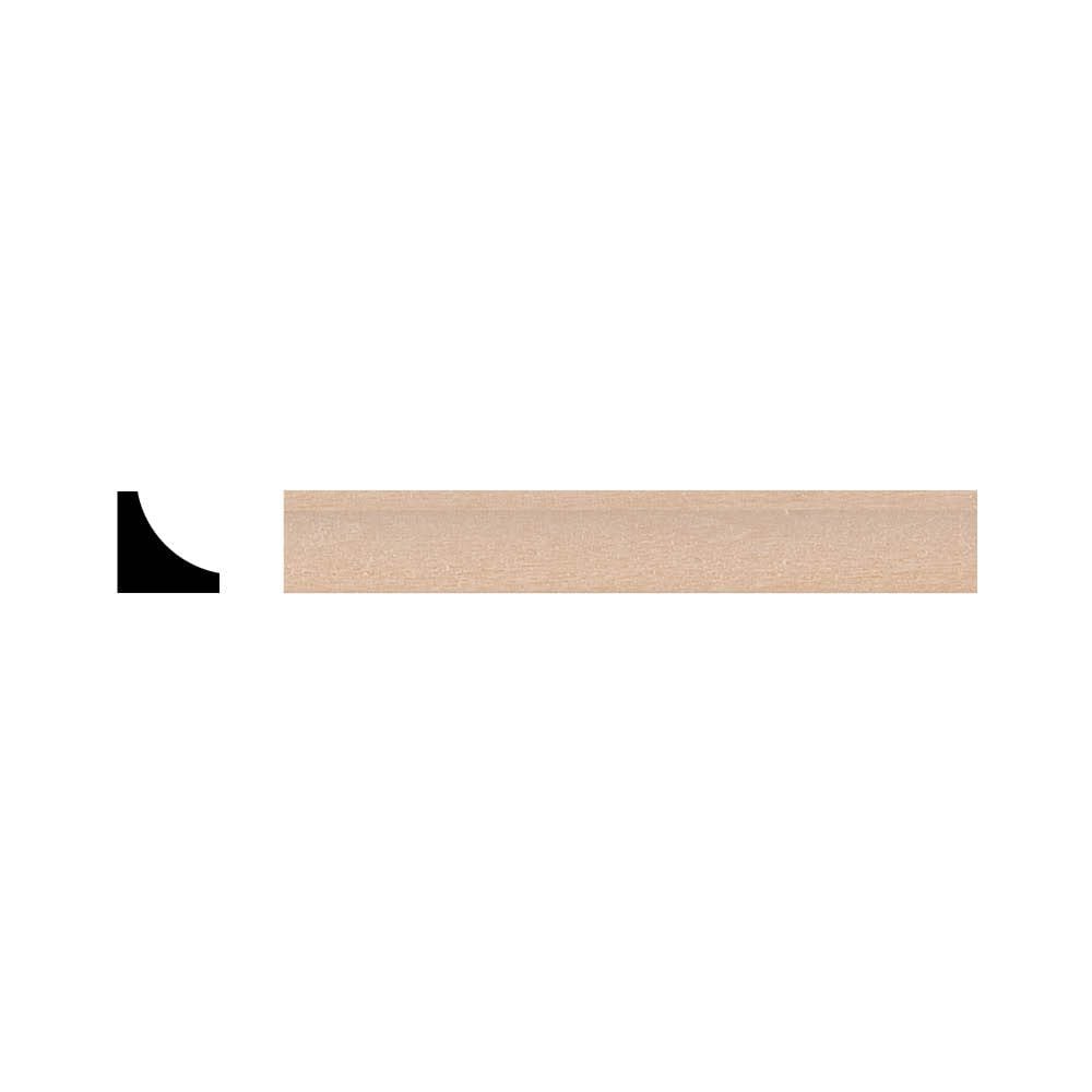 3/8-inch x 3/8-inch x 4-inch Unfinished Paintable Stainable Basswood Cove in Tan