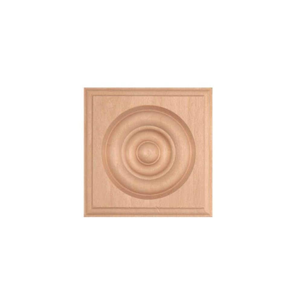 Bloc de couronne en tilleul brut de 7/8 po x 3,5 po x 3,5 po, pouvant être peint et teinté, couleur beige